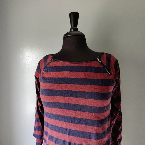 J. Crew Factory Striped Shirt with Zippers - Picture 2 of 5